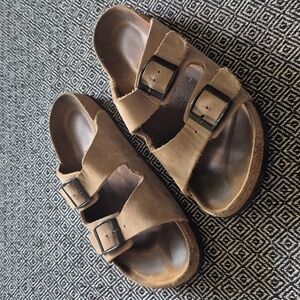 Classic Brown Double-Strap Sandals